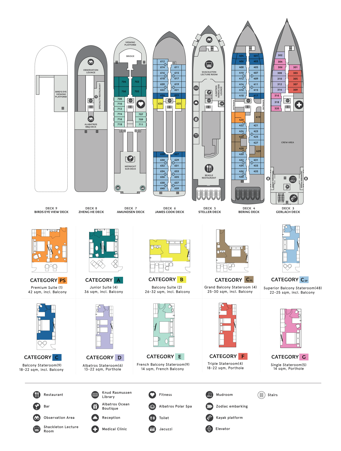Polar Latitudes MS Seaventure Deck Plan