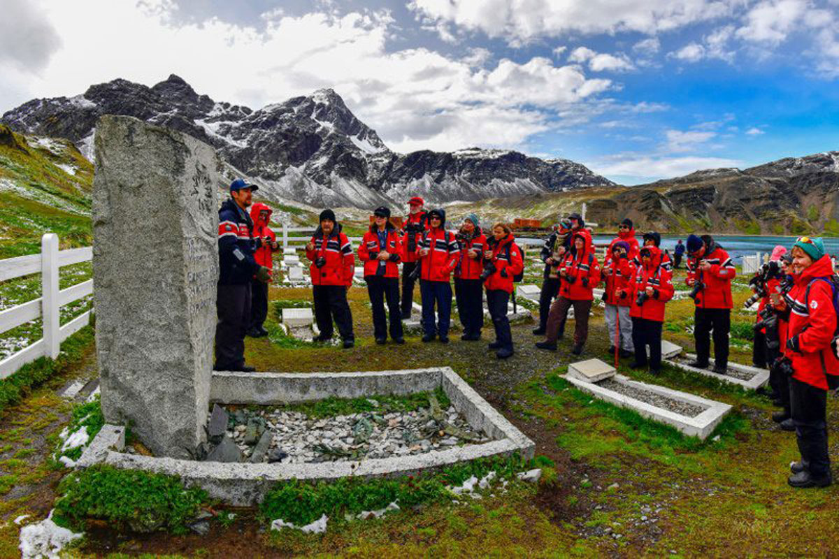 A visit to Grytviken cemetery, where Shackleton and Frank Wild rest.